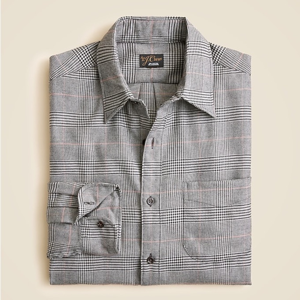 J. Crew Men's Cotton -Cashmere Blend Checkered Shirt - Picture 2 of 9